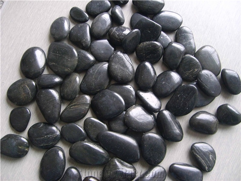Natural Shape Black River Stone Pebbles Different Sizes to Choose