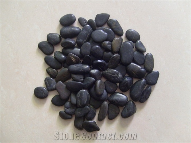 Natural Shape Black River Stone Pebbles Different Sizes to Choose
