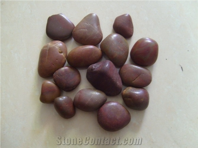 Natural Shape Flat Red River Stone Pebbles