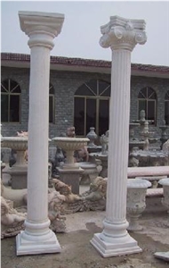 Natural White Marble Carved European Style Doric Columns Building Design