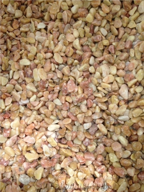 Natural Yellow Machine-Made Tumbled Pebbles Sliced Pebbles Garden Decoration