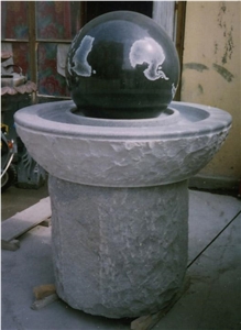 Shanxi Black Granite & G603 Grey Granite Carved Simple Style Garden Fountains Exterior Fountains Rolling Ball Fortune Ball Fountains