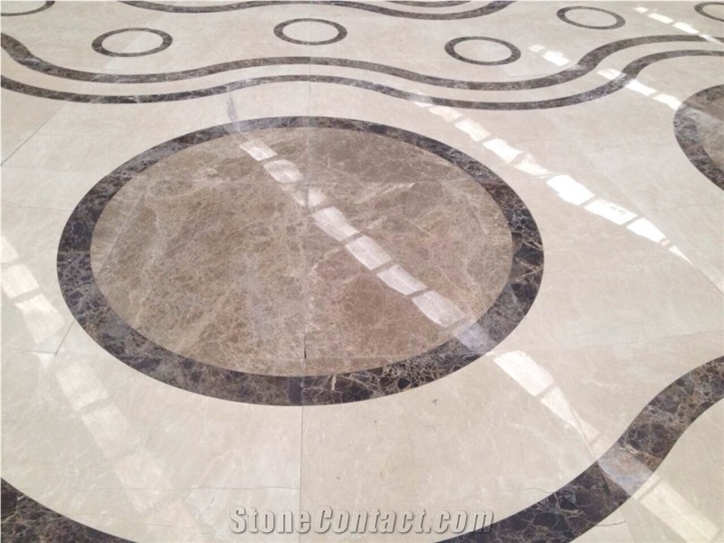 Waterjet China Emperador Light Marble for Floor Covering Pattern