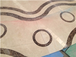 Waterjet China Emperador Light Marble for Floor Covering Pattern