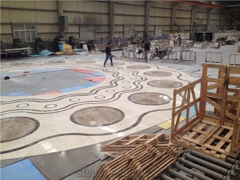 Waterjet China Emperador Light Marble for Floor Covering Pattern