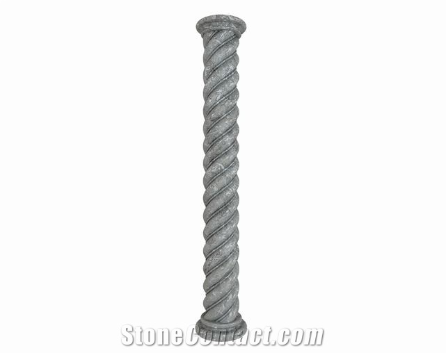 white marble square column, round column
