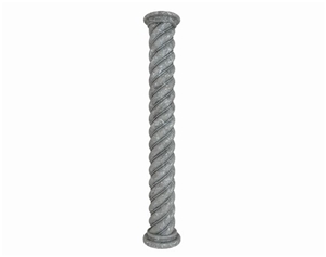 white marble square column, round column