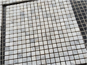 5/8" X 5/8" Marble Mosaic Tiles, Bianco Carrara Marble Polished Mosaic 5/8" X 5/8" Marble Mosaic Tiles, Bianco Carrara Marble Polished Mosaic