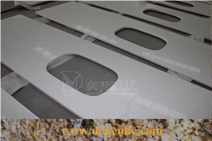 White Solid Surface Bathroom Vanity Tops