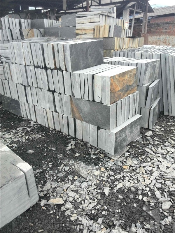 Black Slate Cobble Stone Paving