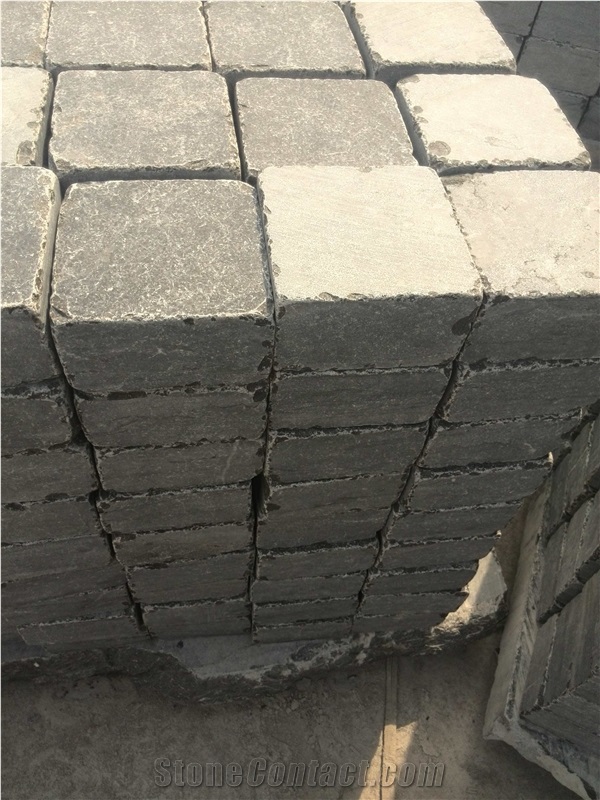 Blue Stone Antique Cube , Tumbled Cobble Stone