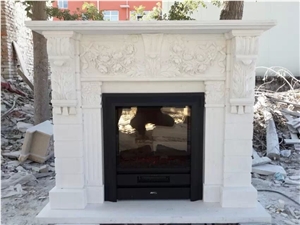 White Marble Fireplace Mantel