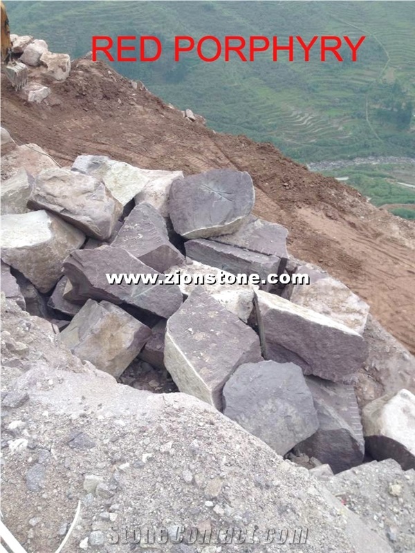 China Red Porphyry Blocks