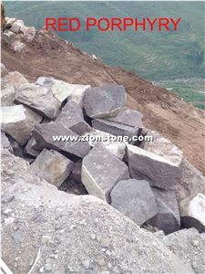 China Red Porphyry Blocks