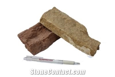 Budai Marl Gold Mediterranean 4-6 Wall Brick Stones, Yellow Marble Hungary Wall Cladding, Veneer Stone, Cultured Stone