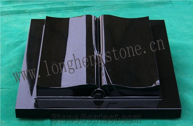 China Shanxi Black Granite Book Shaped Monuments