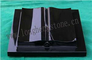 China Shanxi Black Granite Book Shaped Monuments