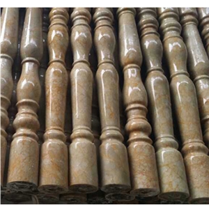Wellest Golden Emperador Marble Balustrade