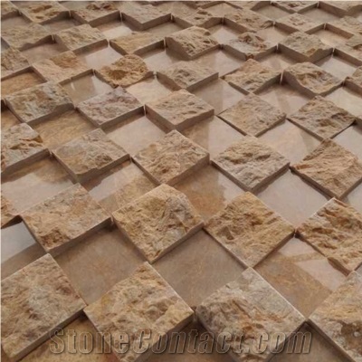 Wellest Golden Emperador Marble Mosaic, China Yellow Marble