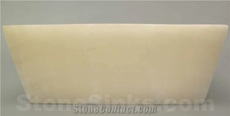 Rectangle Vessel White Onyx Sink Model Po-252