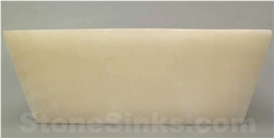 Rectangle Vessel White Onyx Sink Model Po-252