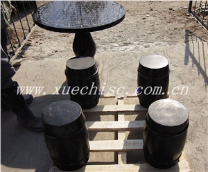 Shanxi Black Granite Round Table&Chair Shanxi Black Granite Round Table&Chair