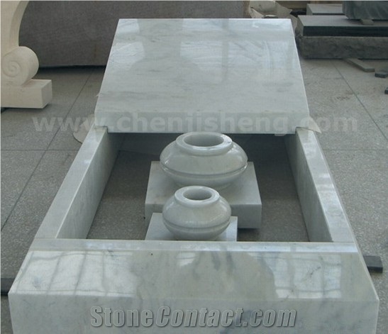 Western Style Cemetery Tombstones White Marble Gravestone Customized Marble Monuments with Free Design