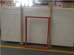 Red Line White Jade Slabs & Tiles, Red Line White Marble Slabs & Tiles