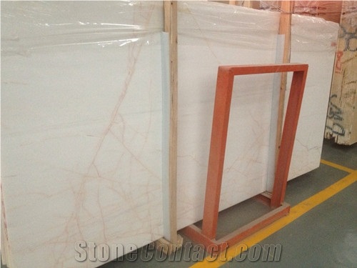Red Line White Jade Slabs & Tiles, Red Line White Marble Slabs & Tiles