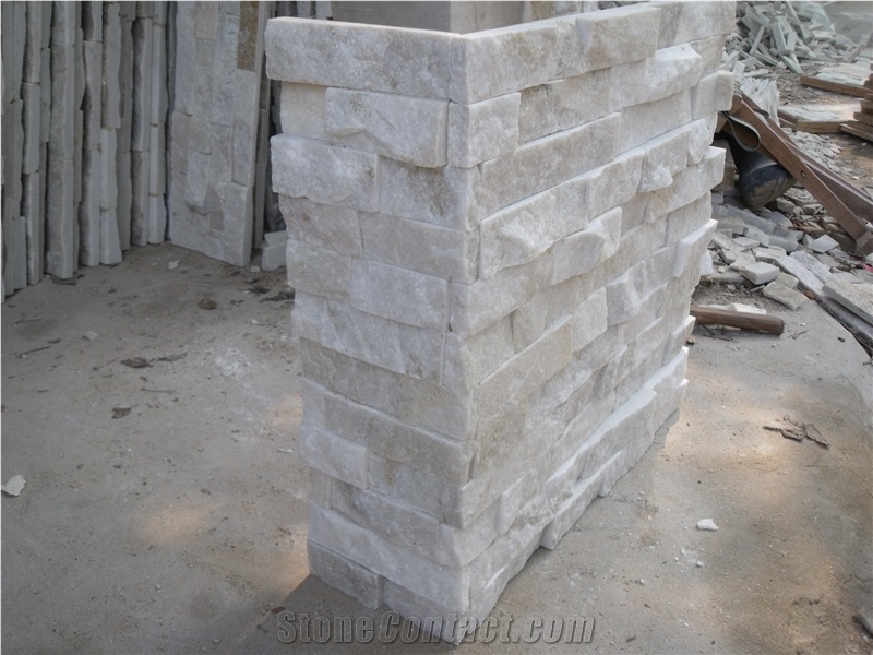 Beige Ledgestone Wall Panel,Chinese Quartzite Cultural Stone Wall Cladding,Veneer