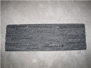 Black Quartzite Drain Board Wall Cladding, Black Cultured Stone Wall Tiles, China Wall Veneers