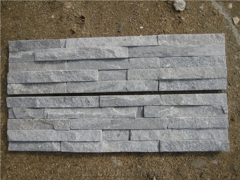 China Grey Quartzite Cultured Stone Veneers, Ledgestone Wall Cladding, Quartzite Stacked Stone for Walling