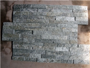 Green Quartzite Cultured Stone Veneer, Ledgestone Wall Panel, China Green Quartzite Cultured Stone
