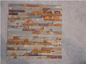 Rusty Slate Cultured Stone Wall Tile,Ledgestone Wall Stacked Cladding Panel,Stacked Stone Veneers