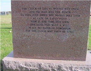 Simple Designed Golden Leaf Brown Granite Gravestone/Headstone/Monument & Tombstone