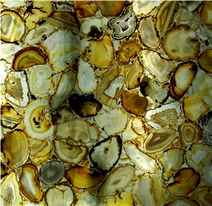 Translucent Sardonyx Agate, Yellow Colored, Semiprecious Stone