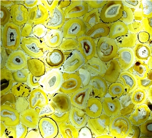 Translucent Yellow Agate Slab, Semiprecious Stone Translucent Yellow Agate Slab, Semiprecious Stone