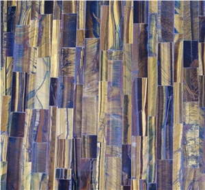 Translucent Yellow & Blue Tiger Eyes Semiprecious Stone Slab