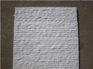 White Cultured Stone Wall Cladding, Grooved Ledgestone Wall Panel,Quartzite Wall Veneers