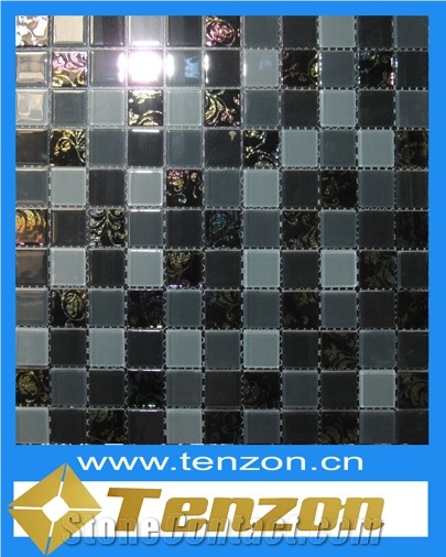 Best Sell Glass Mosaic Tiles, Golden Cobra Marble Glass Mosaic