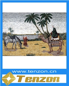 Desert Landscapes Yellow & Green Mosaic Art Works
