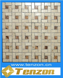 Diamond Series Mosaic, Breche De Benou Marble Mosaic