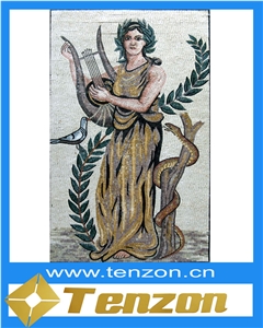 Goddess Paiting Marble Pattern Art,Imperial Wood Vein Brown Marble Art Works