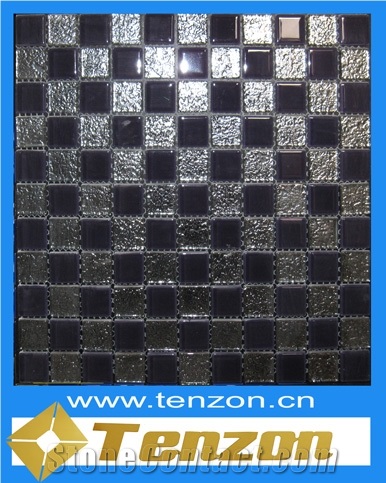 Storm Black Marble Glass Mosaic