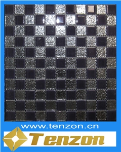 Storm Black Marble Glass Mosaic