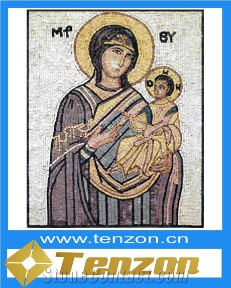 Termeh Marble Clearly Visible Mosaic Portrait