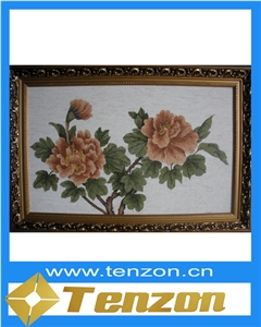 Wall Decoration Embroidery Art Mosaic Art, Fossil Red Marble Mosaic