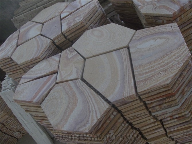 Pentagon Rainbow Stone,Rainbow SlateFlagstone Pavers