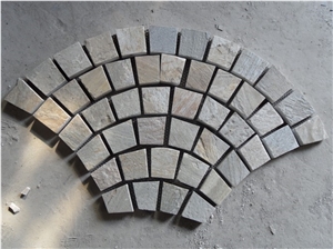 Sector Cube Stone Pavers, Fan-Shaped Slate Cube Stone