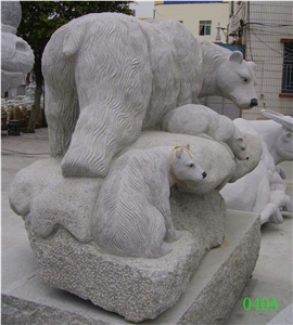 Grey granite animal sculptures